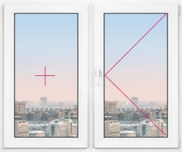 Двухстворчатое окно Rehau Brillant 1550x1550 - фото - 1