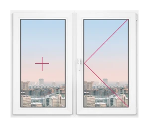 Двухстворчатое окно Rehau Geneo 1280x1280 - фото - 1
