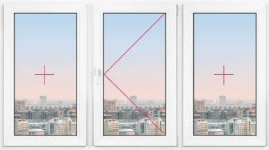 Трехстворчатое окно Rehau Geneo 2500x2500 - фото - 1
