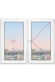 Двустворчатое окно Rehau Blitz 1360x1360 - фото - 1