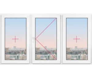 Трехстворчатое окно Rehau Blitz 1680x1680 - фото - 1